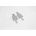 Rhodium Plated Set Jewelry Zircon Necklace Choker Earrings Maang Tikka D537